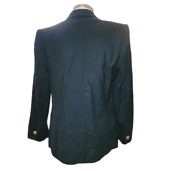 Vintage Navy Blue Wool Blazer Gold Buttons FOR UPCYCLING Womens Size 8  DH854 - Picture 5 of 12
